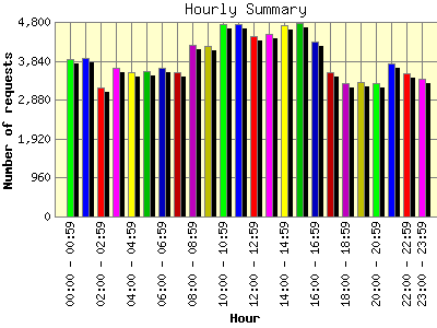 Hourly Summary: Number of requests by Hour.